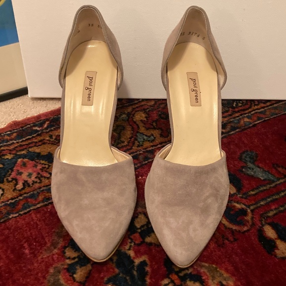 Paul Green Women's Taupe Suede Heels - Picture 1 of 6